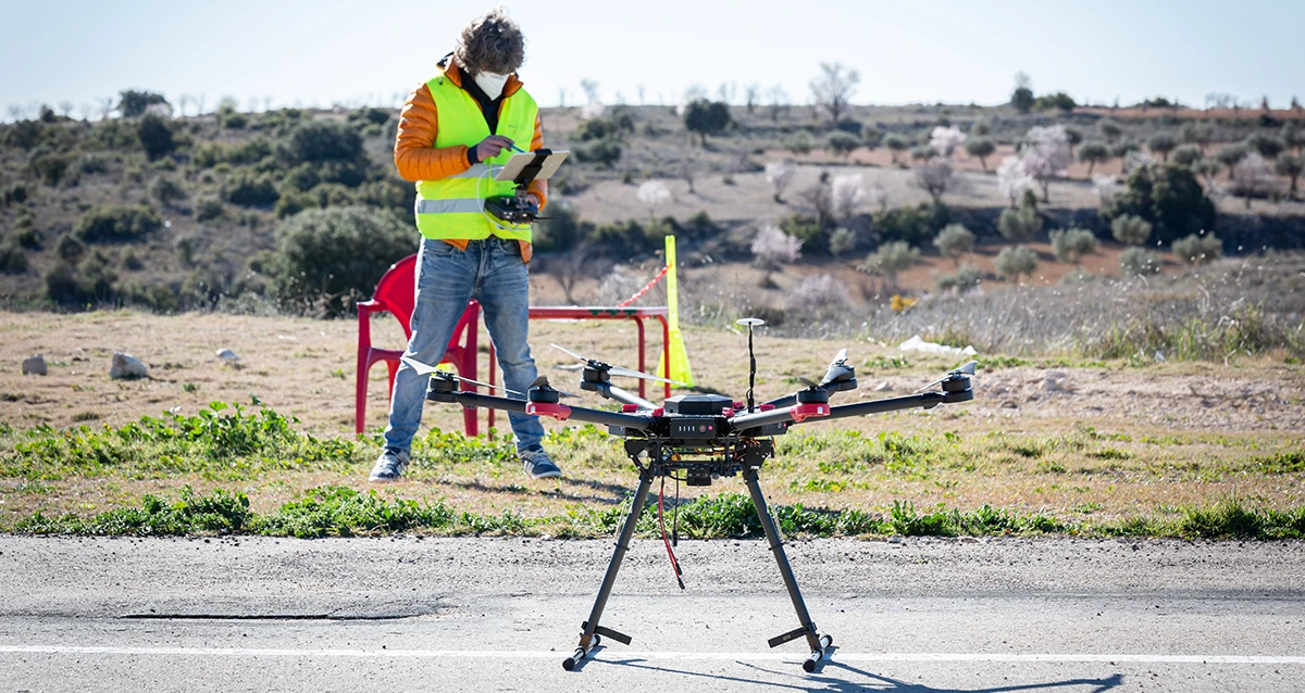 Pruebas en la plataforma U-space de Enaire en Valdelagua (Madrid). Foto: Enaire